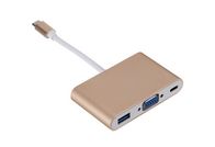 Macbook Gold Ultra Thin Powered 10Gbps 3 In 1 USB C HUB OEM / ODM