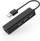 2 In 1 Plastic ABS Slim 3 Port 100Mbps USB 2.0 Hub