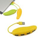 Gift Yellow Mango Shape Usb 2.0 Hi Speed 4 Port Mini Hub