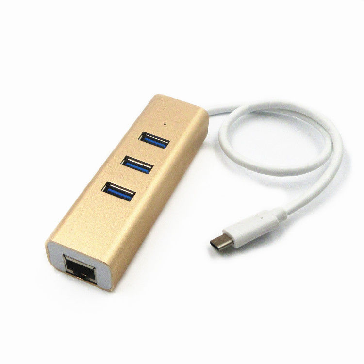 Multiple USB C To 3 Port USB 3.0 10Gbs RJ45 Ethernet Adapter