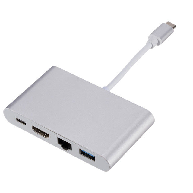 Wireless 3 In 1 Powered Multifunction USB 3.0 HDMI Hub TPE Aluminum Alloy