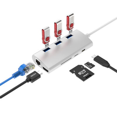 PC Laptop 8 In 1 2K 4K Multiple Usb C Port Hub